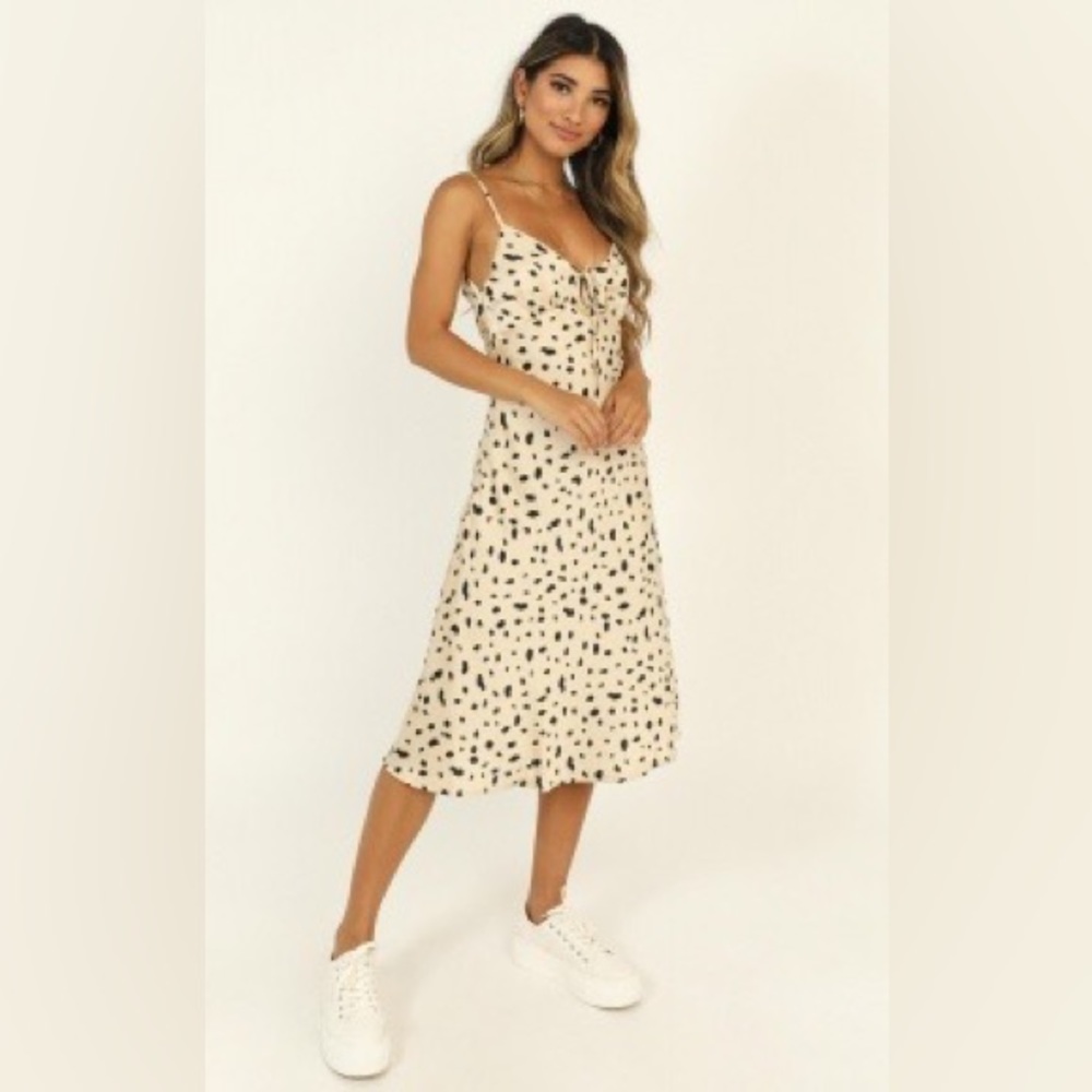 SHOWPO Toss The Dice Midi Dress in Leopard Print (AU 6 / XS)